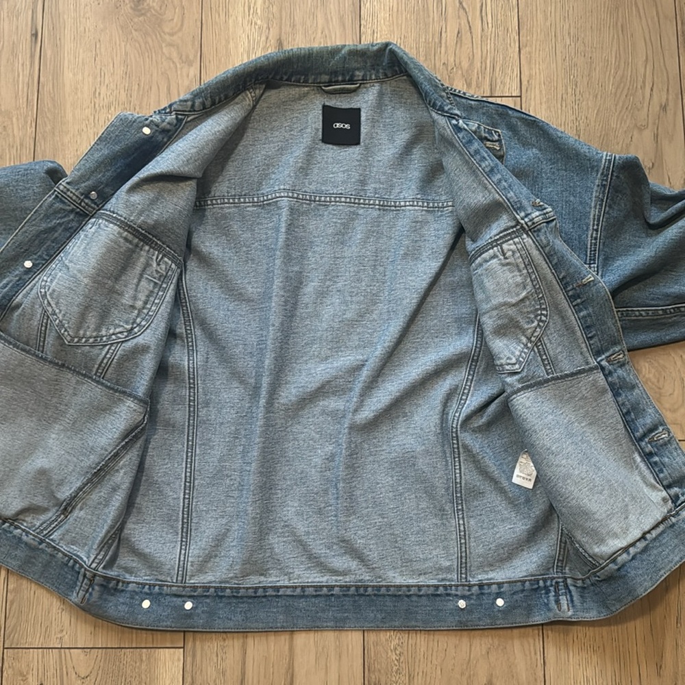 ASOS Oversize 90s Blue Demin Jean Jacket Women’s Medium - Picture 9 of 10